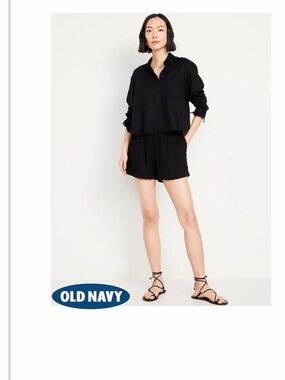 Old Navy Black Linen Shorts